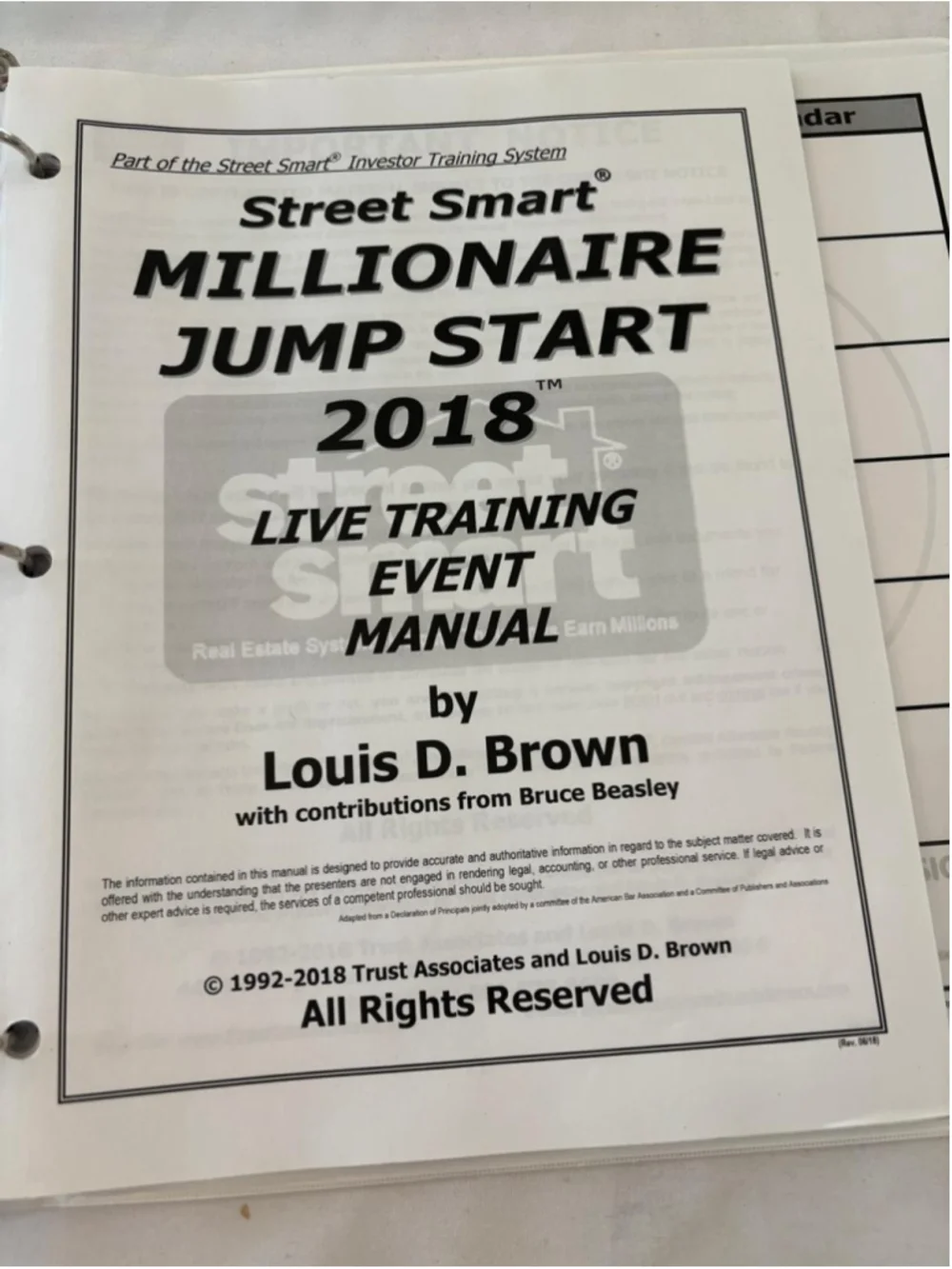 Street Smart Real Estate Investor Training Manuals Set, One Size, #E63